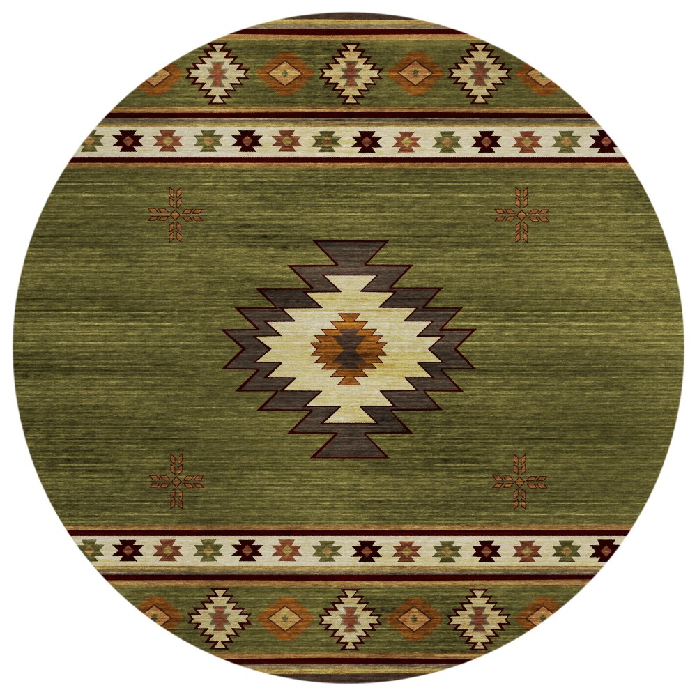 Indoor/Outdoor Phoenix PH4 Cactus Washable 8' x 8' Round Rug