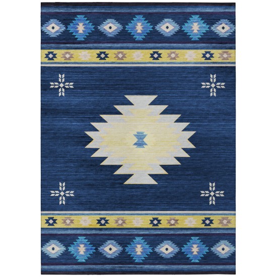 Indoor/Outdoor Phoenix PH4 Navy Washable 3' x 5' Rug