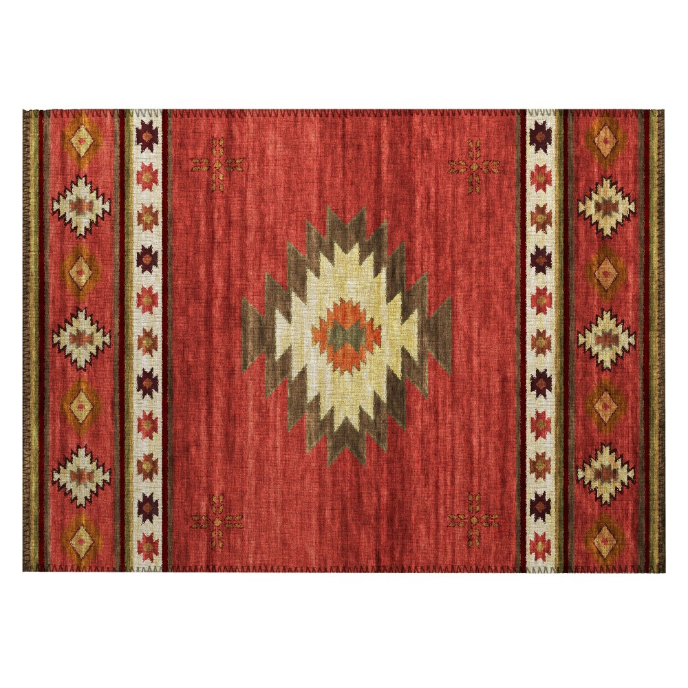 Indoor/Outdoor Phoenix PH4 Paprika Washable 1'8" x 2'6" Rug