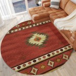 Indoor/Outdoor Phoenix PH4 Paprika Washable 8' x 8' Round Rug