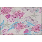 Indoor/Outdoor Seabreeze SZ1 Blush Washable 1'8" x 2'6" Rug