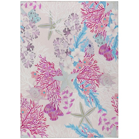 Indoor/Outdoor Seabreeze SZ1 Blush Washable 10' x 14' Rug