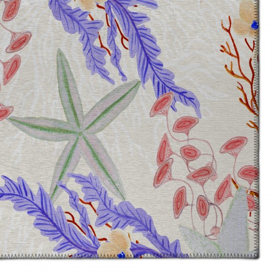 Indoor/Outdoor Seabreeze SZ1 Ivory Washable 2'3" x 7'6" Runner Rug