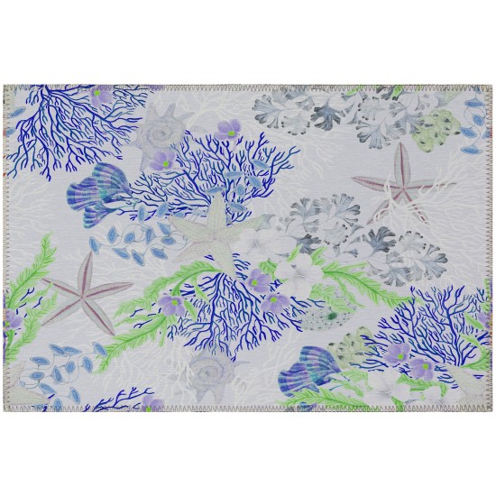 Indoor/Outdoor Seabreeze SZ1 Lavender Washable 1'8" x 2'6" Rug