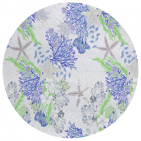 Indoor/Outdoor Seabreeze SZ1 Lavender Washable 8' x 8' Round Rug