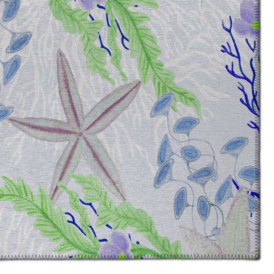 Indoor/Outdoor Seabreeze SZ1 Lavender Washable 8' x 8' Round Rug
