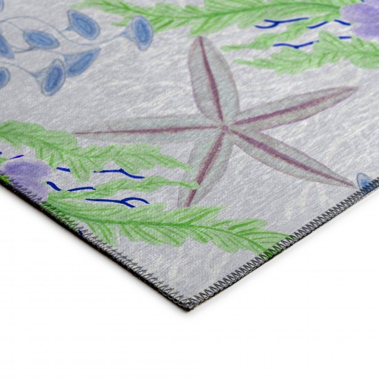 Indoor/Outdoor Seabreeze SZ1 Lavender Washable 8' x 8' Round Rug