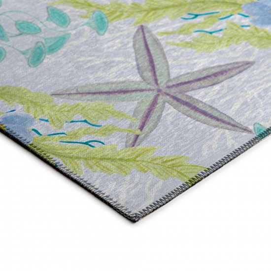 Indoor/Outdoor Seabreeze SZ1 Silver Washable 10' x 14' Rug