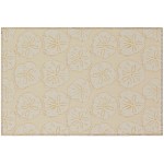 Indoor/Outdoor Seabreeze SZ10 Ivory Washable 1'8" x 2'6" Rug