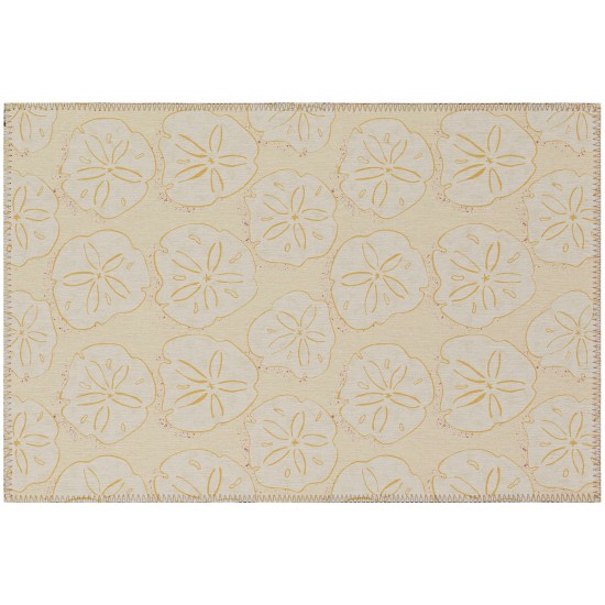 Indoor/Outdoor Seabreeze SZ10 Ivory Washable 1'8" x 2'6" Rug