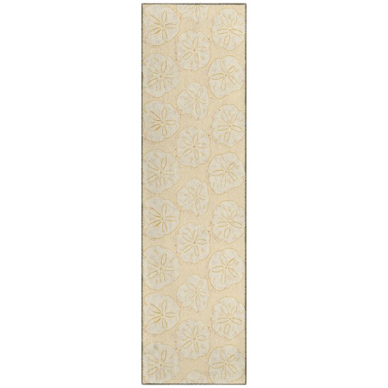 Indoor/Outdoor Seabreeze SZ10 Ivory Washable 2'3" x 7'6" Runner Rug