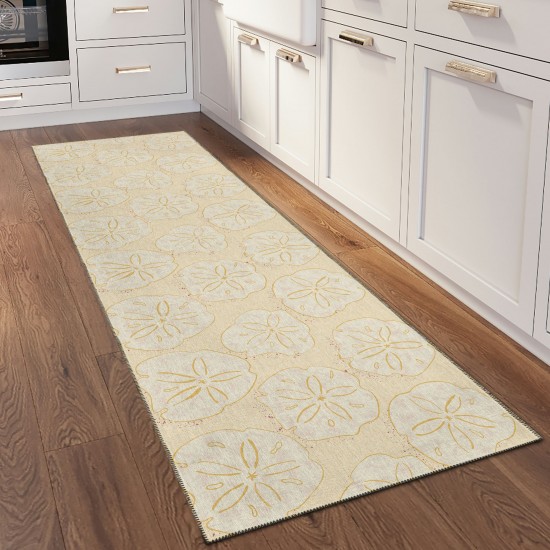 Indoor/Outdoor Seabreeze SZ10 Ivory Washable 2'3" x 7'6" Runner Rug