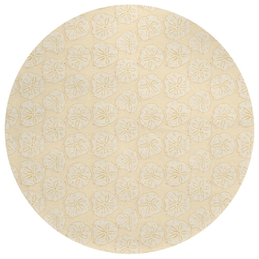 Indoor/Outdoor Seabreeze SZ10 Ivory Washable 8' x 8' Round Rug