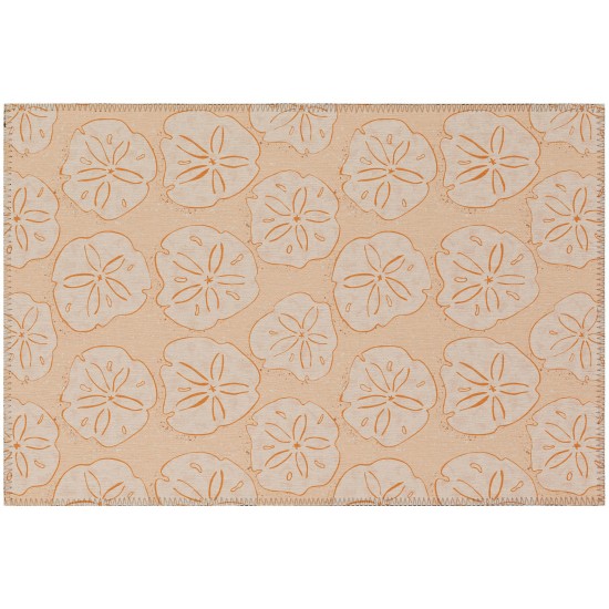 Indoor/Outdoor Seabreeze SZ10 Peach Washable 1'8" x 2'6" Rug