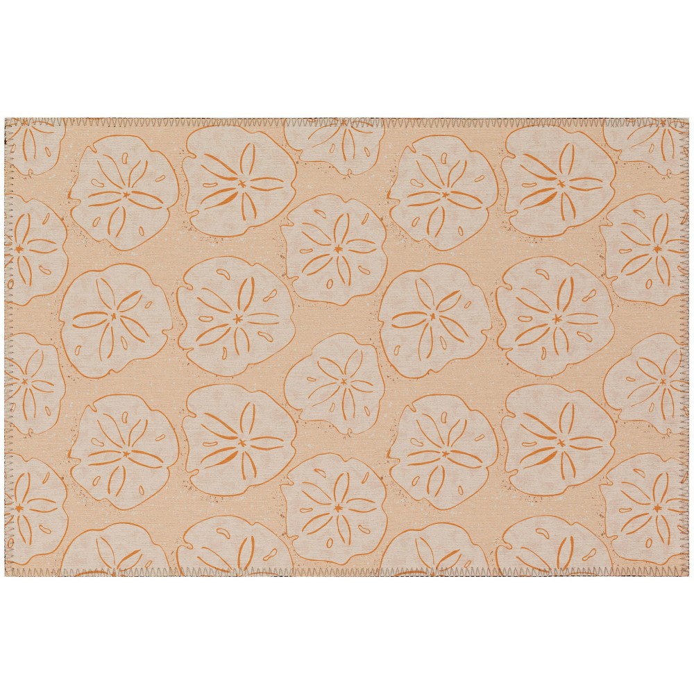 Indoor/Outdoor Seabreeze SZ10 Peach Washable 1'8" x 2'6" Rug