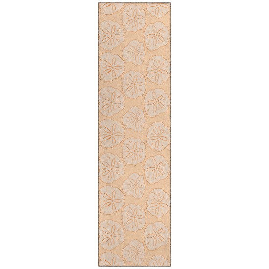 Indoor/Outdoor Seabreeze SZ10 Peach Washable 2'3" x 7'6" Runner Rug