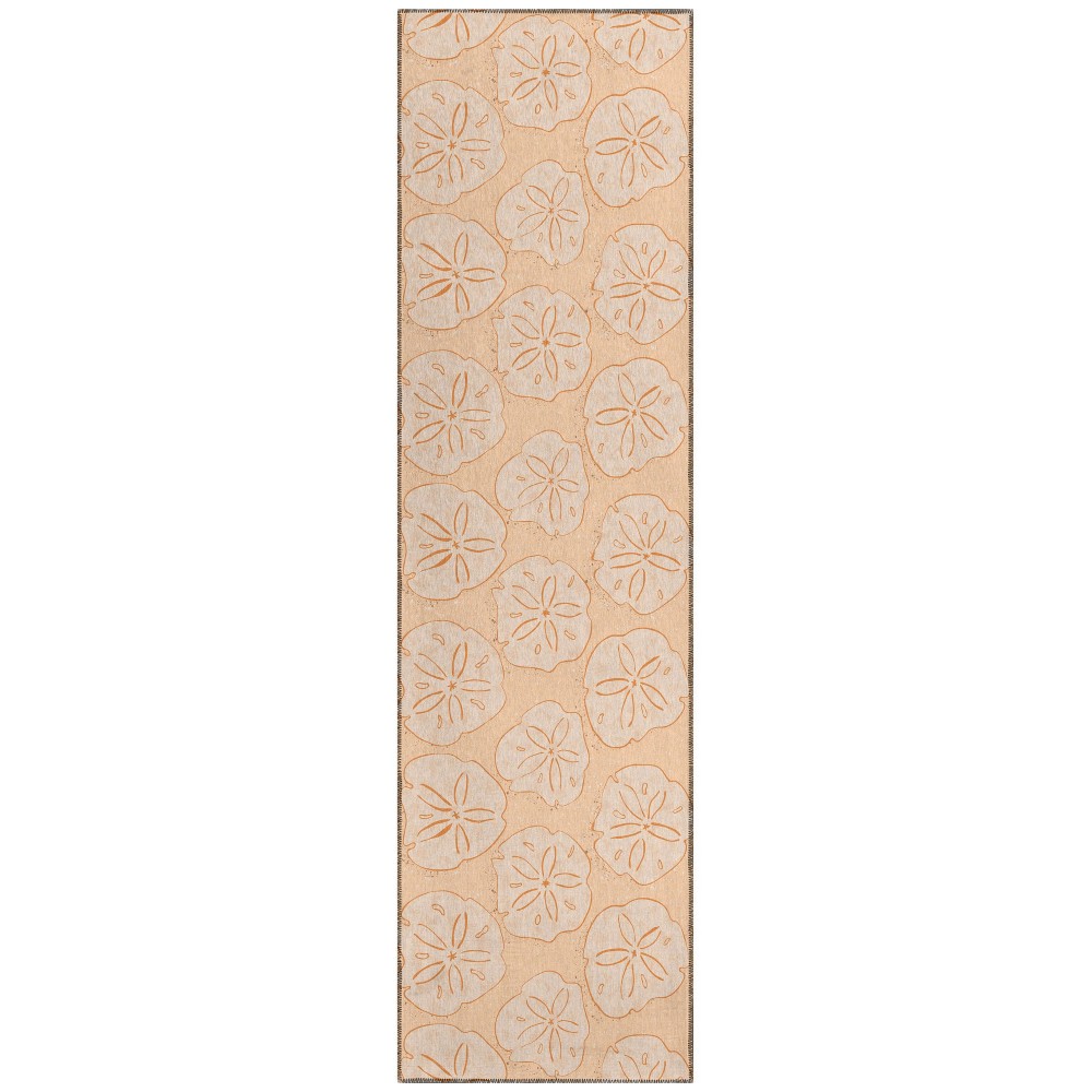 Indoor/Outdoor Seabreeze SZ10 Peach Washable 2'3" x 7'6" Runner Rug