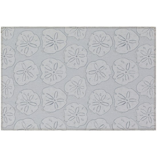 Indoor/Outdoor Seabreeze SZ10 Silver Washable 1'8" x 2'6" Rug