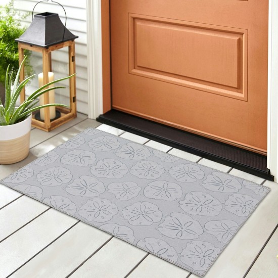 Indoor/Outdoor Seabreeze SZ10 Silver Washable 1'8" x 2'6" Rug