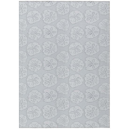 Indoor/Outdoor Seabreeze SZ10 Silver Washable 10' x 14' Rug