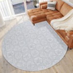 Indoor/Outdoor Seabreeze SZ10 Silver Washable 8' x 8' Round Rug