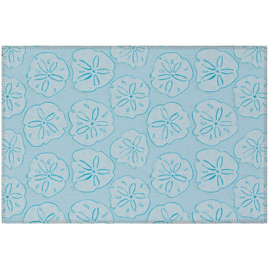 Indoor/Outdoor Seabreeze SZ10 Sky Washable 1'8" x 2'6" Rug