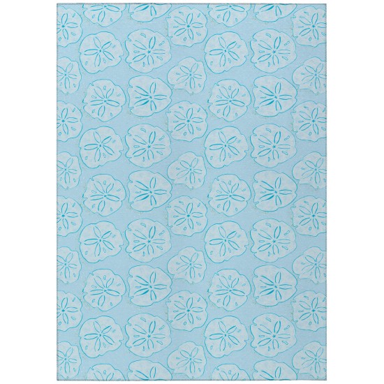 Indoor/Outdoor Seabreeze SZ10 Sky Washable 10' x 14' Rug