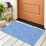 Indoor/Outdoor Seabreeze SZ11 Cobalt Washable 1'8" x 2'6" Rug