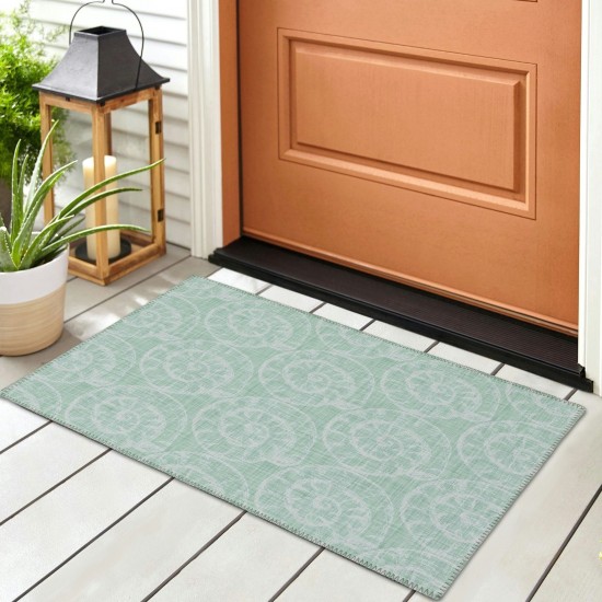 Indoor/Outdoor Seabreeze SZ11 Sage Washable 1'8" x 2'6" Rug