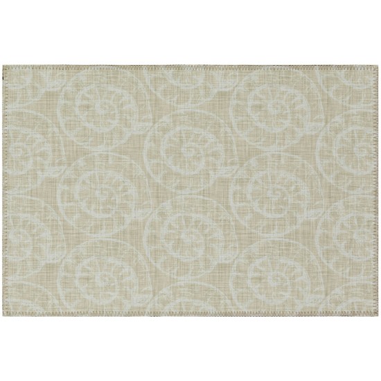 Indoor/Outdoor Seabreeze SZ11 Taupe Washable 1'8" x 2'6" Rug