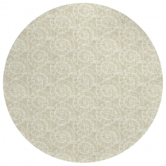 Indoor/Outdoor Seabreeze SZ11 Taupe Washable 8' x 8' Round Rug