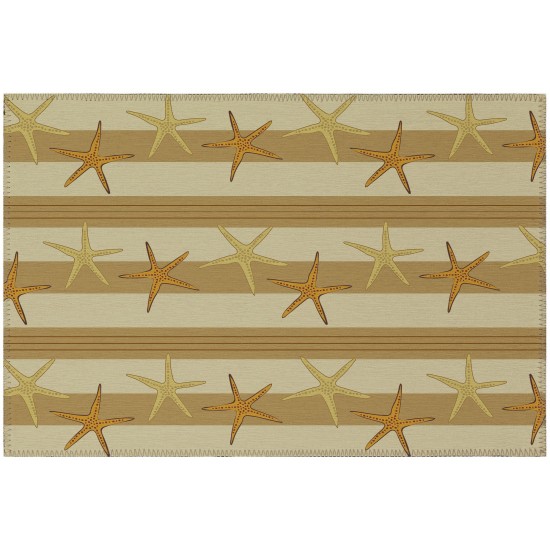 Indoor/Outdoor Seabreeze SZ12 Beige Washable 1'8" x 2'6" Rug