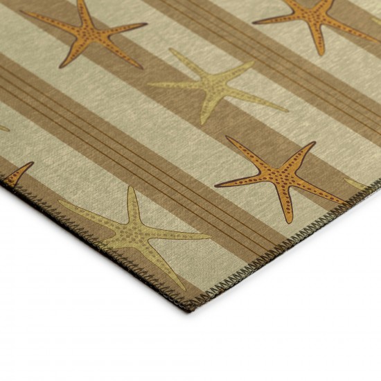 Indoor/Outdoor Seabreeze SZ12 Beige Washable 2'3" x 7'6" Runner Rug