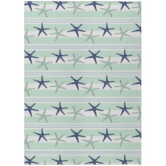 Indoor/Outdoor Seabreeze SZ12 Mist Washable 10' x 14' Rug