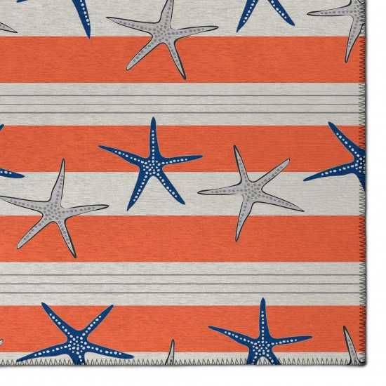 Indoor/Outdoor Seabreeze SZ12 Salmon Washable 2'3" x 7'6" Runner Rug