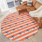 Indoor/Outdoor Seabreeze SZ12 Salmon Washable 8' x 8' Round Rug