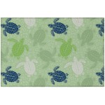 Indoor/Outdoor Seabreeze SZ13 Aloe Washable 1'8" x 2'6" Rug