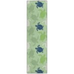 Indoor/Outdoor Seabreeze SZ13 Aloe Washable 2'3" x 7'6" Runner Rug