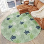 Indoor/Outdoor Seabreeze SZ13 Aloe Washable 8' x 8' Round Rug