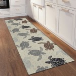 Indoor/Outdoor Seabreeze SZ13 Beige Washable 2'3" x 7'6" Runner Rug