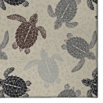 Indoor/Outdoor Seabreeze SZ13 Beige Washable 2'3" x 7'6" Runner Rug