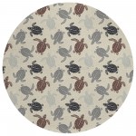 Indoor/Outdoor Seabreeze SZ13 Beige Washable 8' x 8' Round Rug