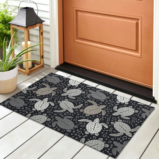 Indoor/Outdoor Seabreeze SZ13 Black Washable 1'8" x 2'6" Rug