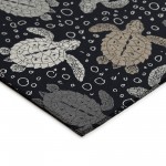 Indoor/Outdoor Seabreeze SZ13 Black Washable 3' x 5' Rug