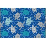 Indoor/Outdoor Seabreeze SZ13 Navy Washable 1'8" x 2'6" Rug