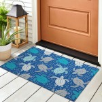 Indoor/Outdoor Seabreeze SZ13 Navy Washable 1'8" x 2'6" Rug