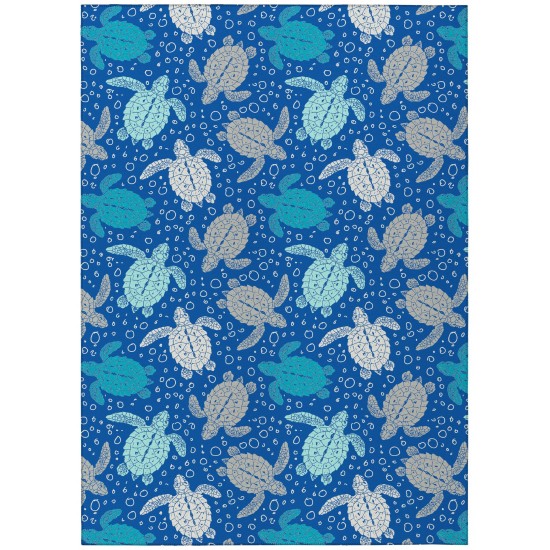 Indoor/Outdoor Seabreeze SZ13 Navy Washable 10' x 14' Rug