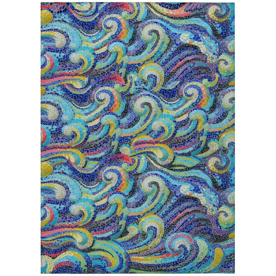 Indoor/Outdoor Seabreeze SZ14 Indigo Washable 5' x 7'6" Rug