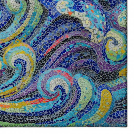 Indoor/Outdoor Seabreeze SZ14 Indigo Washable 9' x 12' Rug
