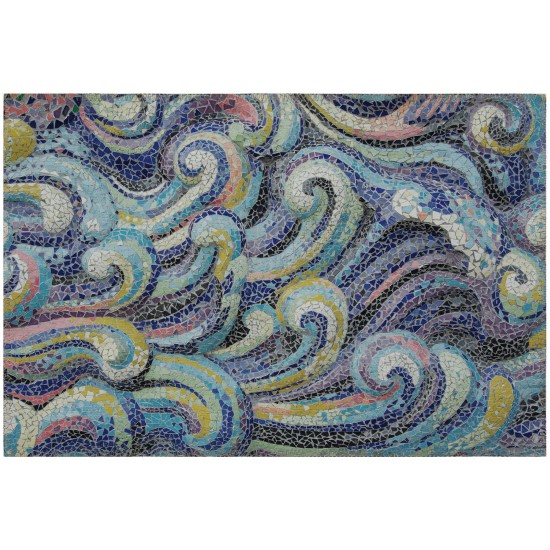 Indoor/Outdoor Seabreeze SZ14 Ink Washable 1'8" x 2'6" Rug